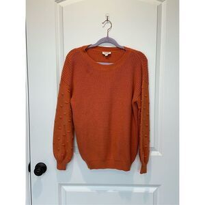 Andree by Unit Orange Balloon Polka Dot Sleeve Sweater Size Small